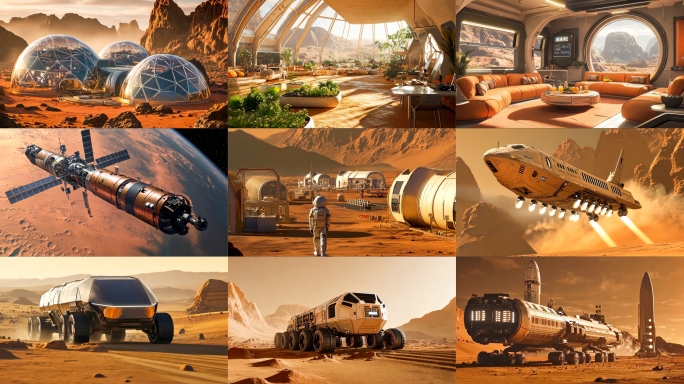 火星基地移民地外生命登陆外星探索宇宙科技