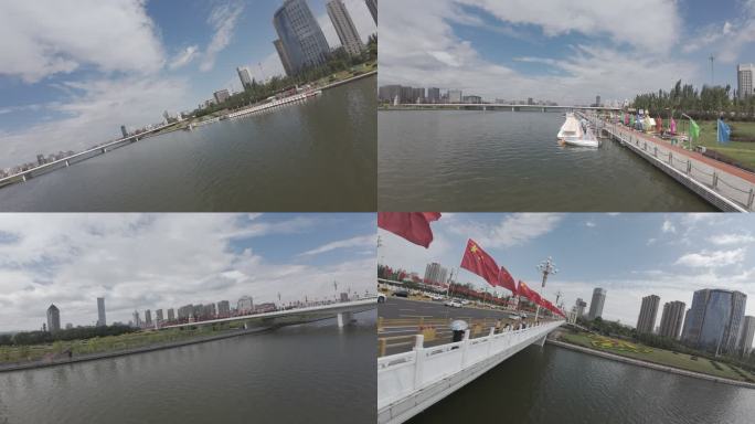 太原国庆迎泽大桥穿越机灰片航拍-3