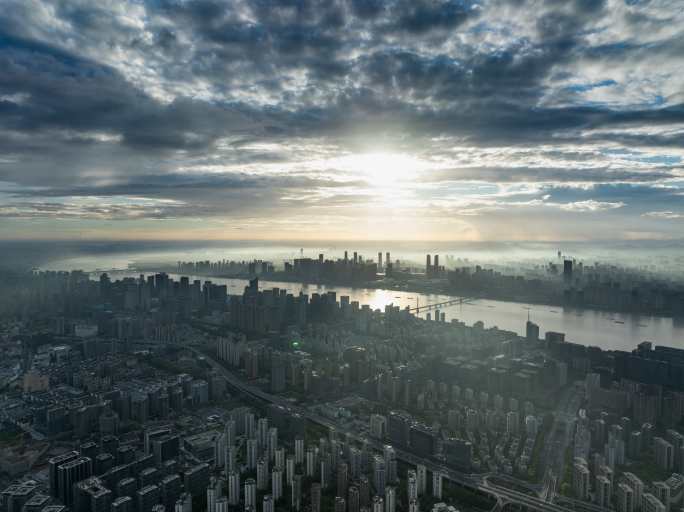 杭州钱塘江两岸全景延时