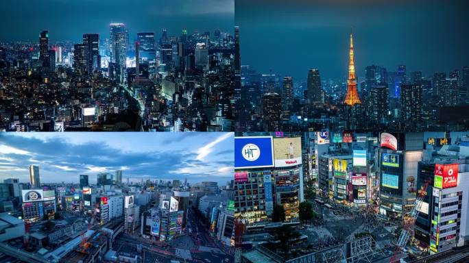 日本东京夜景延时合集