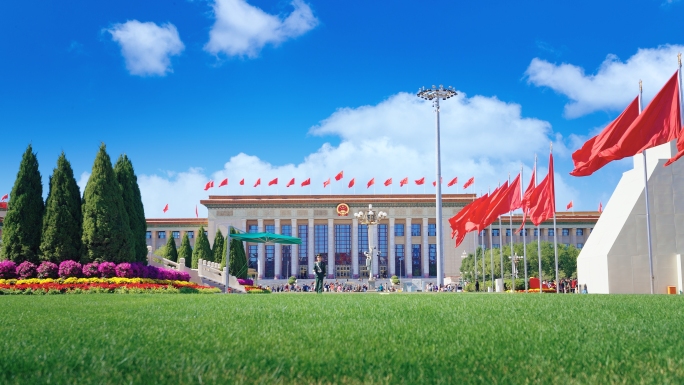 天安门广场 大气北京 国旗红旗