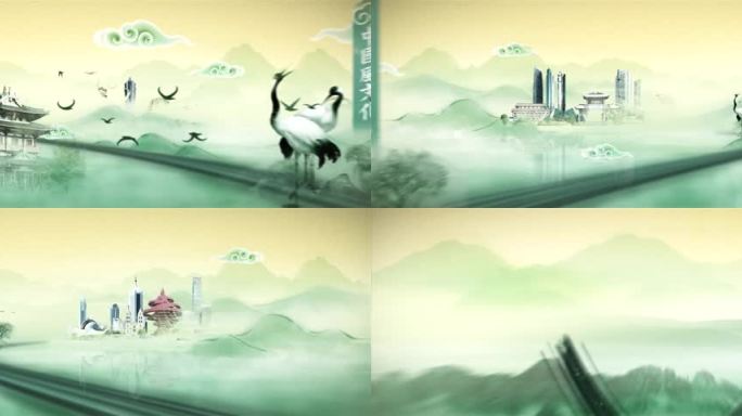 大气卷轴水墨穿梭企业图文宣传片AE模板