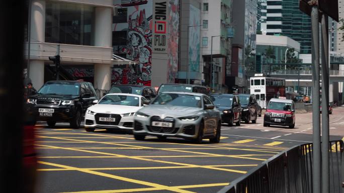 4K 香港街头 行人 车水马龙 叮叮车