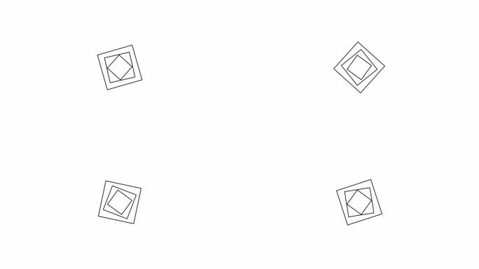 以不同方向旋转的方块加载黑白动画