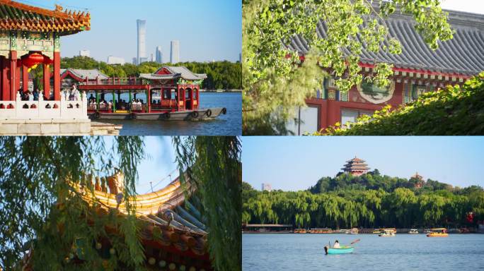 北京北海公园景点升格空镜4k
