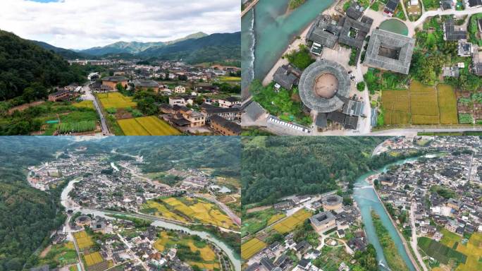 航拍南靖土楼客家土楼云水谣景区