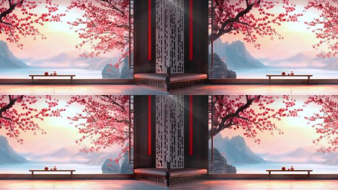 古典舞台诗词朗诵戏曲舞蹈话剧山水楼阁背景