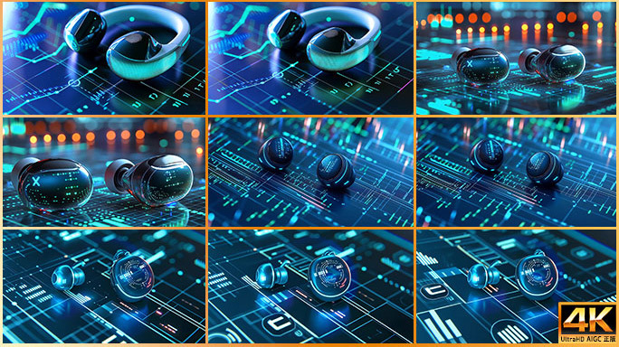 科技感蓝牙耳机 智能数码科技电子数码产品