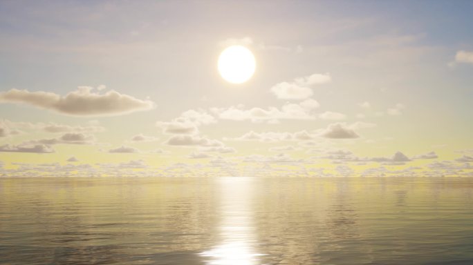 水面日出海面海上日出4K