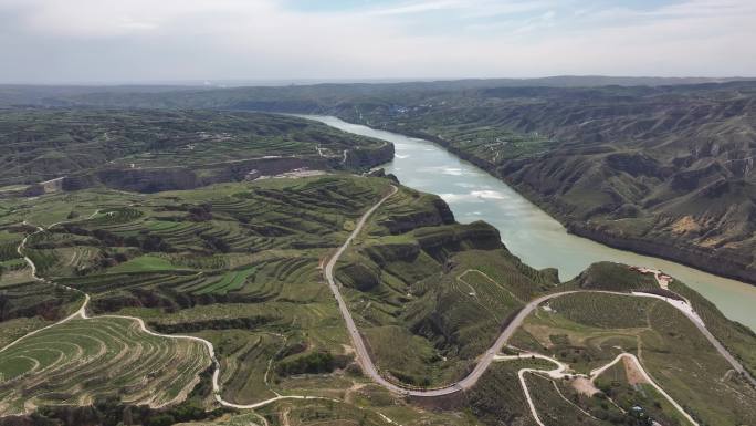 山西偏关县黄河航拍