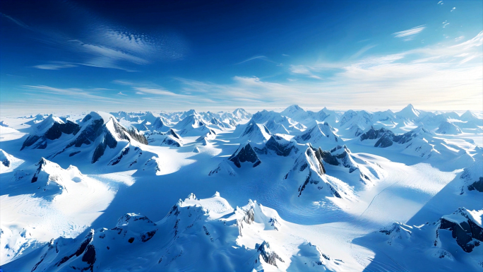 雪山山顶航拍延时雪景