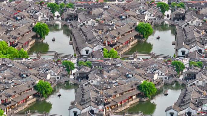 4K航拍浙江西塘古镇2