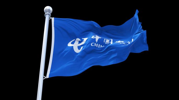 透明无缝循环中国电信旗帜