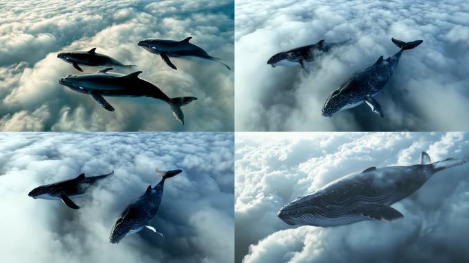 云层上的鲸鱼