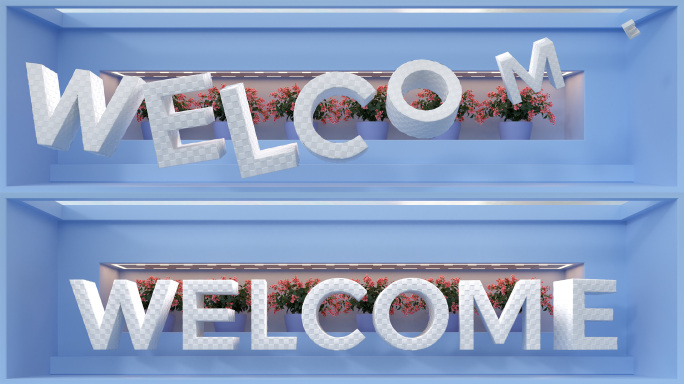 欢迎welcome宽屏裸眼3D前台素材