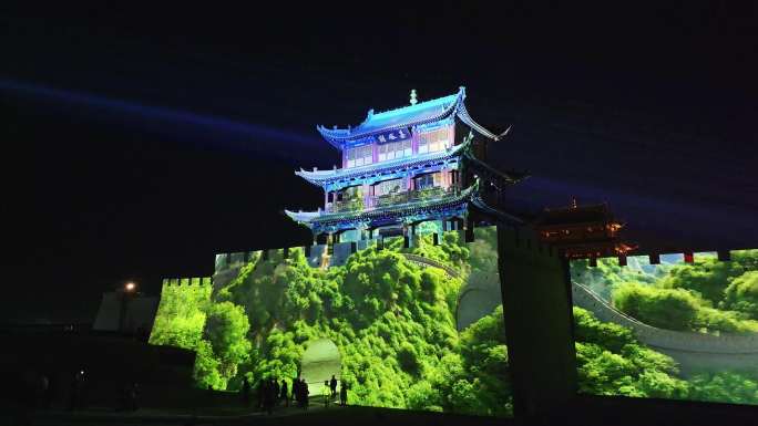 4K夜游嘉峪关关城投影灯光秀