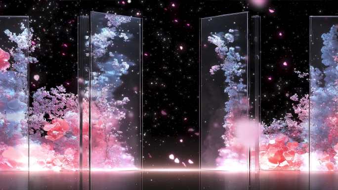 【6K】宽屏 梦幻婚礼粒子花海 节目背景
