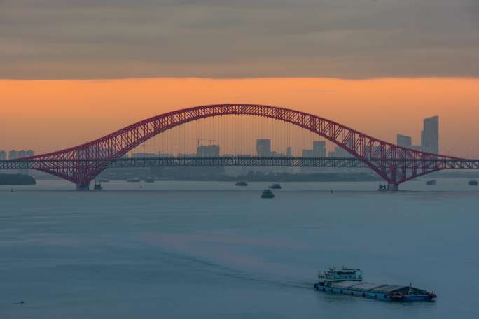 8K广州南沙明珠湾大桥出海口河道夜景延时