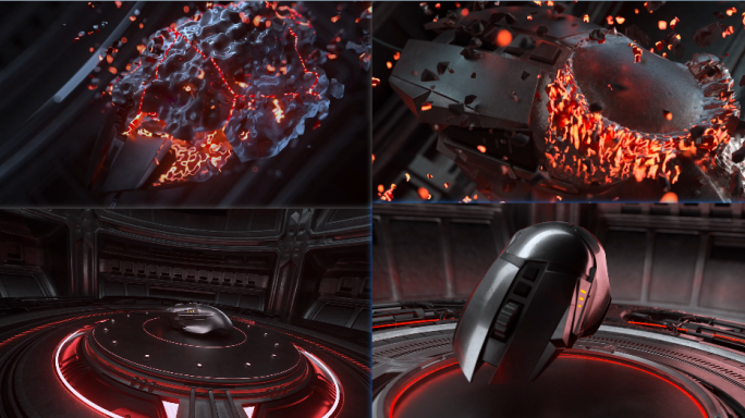 C4D工程数码鼠标3C产品动画模板可套用