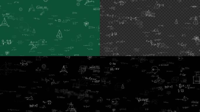 4K透明通道数学几何公式元素素材