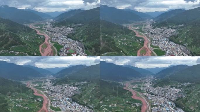 航拍喜德县城 城市风光