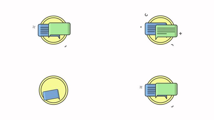 泡泡聊天图标符号动画动画，商业群聊天图标动画视频
