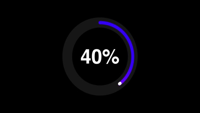加载传输下载动画0- 100%，圈百分比图表。霓虹灯彩色发光计数器。倒计时，未来装圆环。4 k。