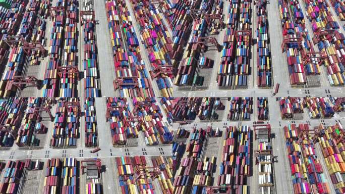 货运港口码头集装箱航拍