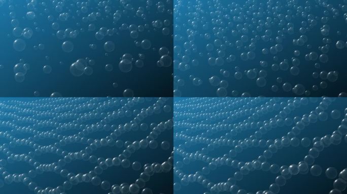 强力气泡颗粒组合成蓝色的链