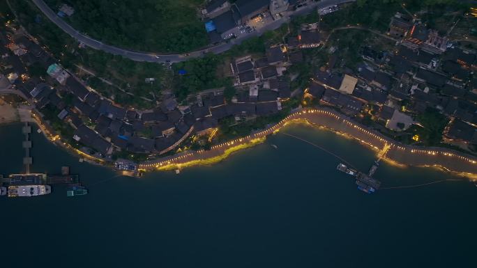 重庆龚滩古镇乌江画廊旅游地标航拍