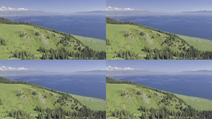 新疆赛里木湖松树头科尔古琴山自然风光航拍