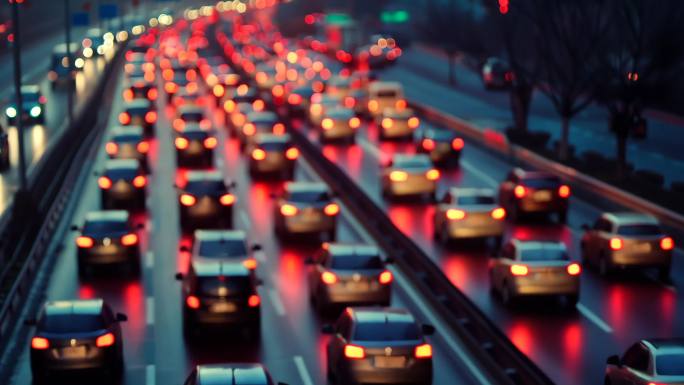 科幻汽车堵车城市汽车