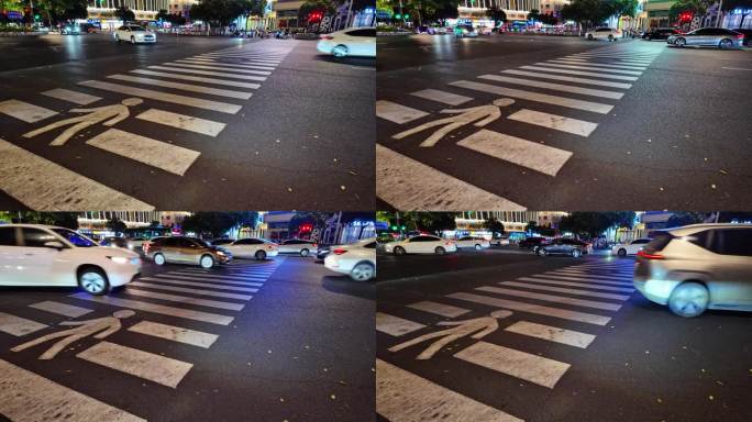 夜晚的城市街道灯火通明