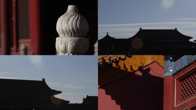 故宫红墙 中国北京古建筑 光影空镜 4K