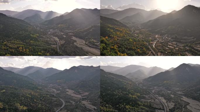 庞泉沟 航拍 延时 4K