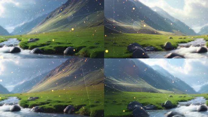 活动大屏山谷间一条小溪从山间倾泻而下汇