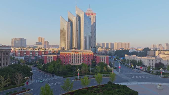 鞍山胜利广场建筑航拍