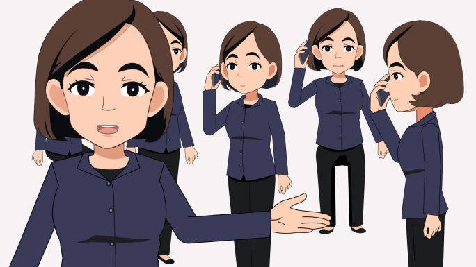 妇女人物 AE模板