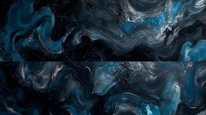 古风意境蓝绿色水墨流动背景宽