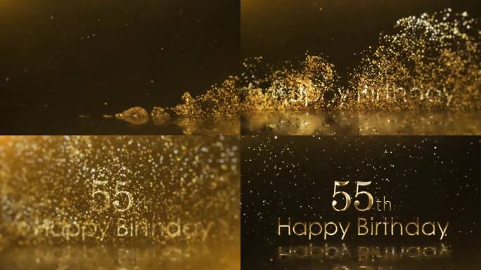 55岁生日祝福用金色纸屑，生日祝福快乐