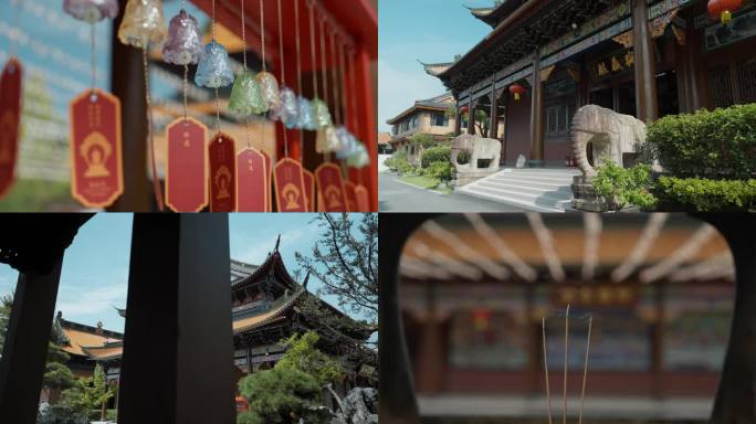义乌佛堂双林寺晴天素材
