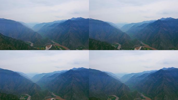 飞越云雾山脉山峰森林峡谷航拍大景