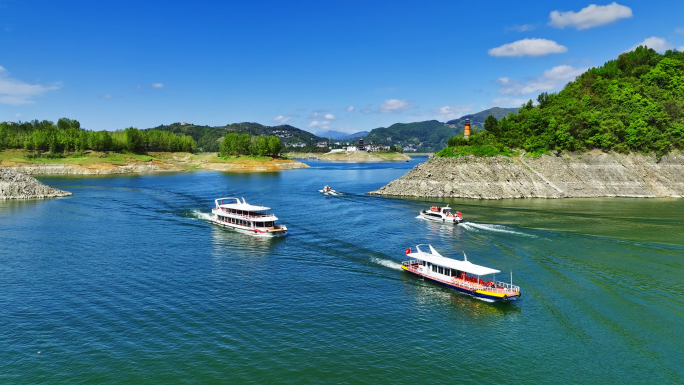 陕西安康瀛湖风景区4K航拍