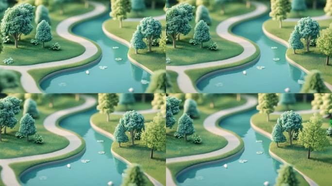 3D绿色城市公园