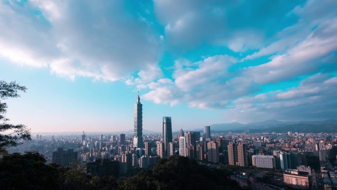 中国台湾城市俯瞰 台北延时