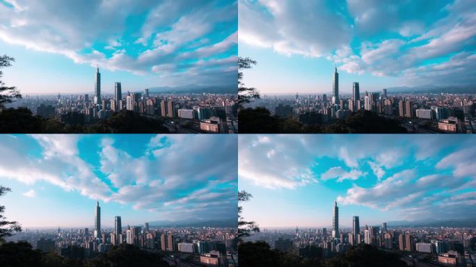 中国台湾城市俯瞰 台北延时