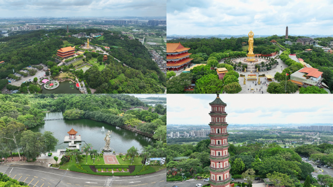 广州番禺莲花山航拍4K
