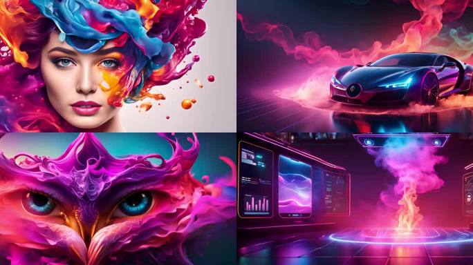 炫彩 炫酷 概念色彩 抽象