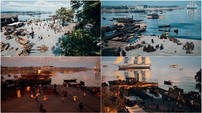 古代码头运河货运街市V1