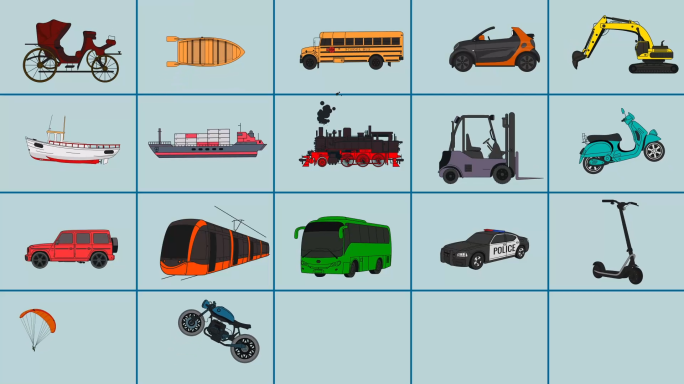 交通工具图标元素